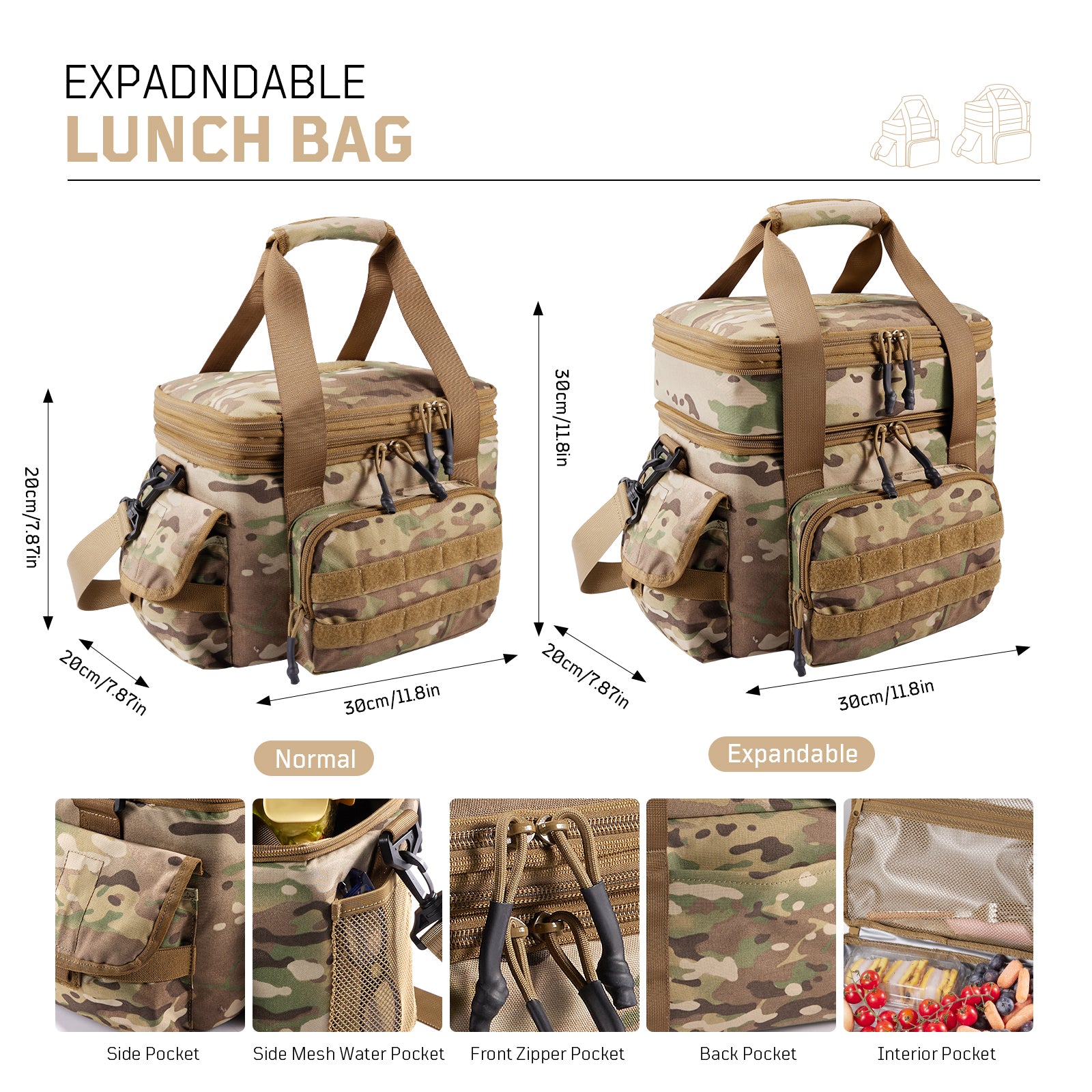 1TG Tactical Nylon Insulated Lunch Bag 18L-24L